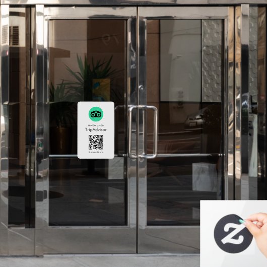 Autocollant Pour Fenêtre Avis Tripadvisor | Business Review QR Code (Porte de bureau)