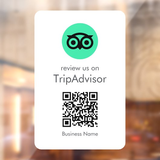 Autocollant Pour Fenêtre Avis Tripadvisor | Business Review QR Code (Feuille 2)
