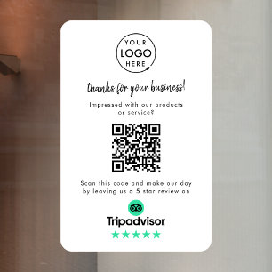 Autocollant Pour Fenêtre Avis Tripadvisor   Code QR de l'avis sur l'entrepr