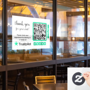 Autocollant Pour Fenêtre Avis Trustpilot   Code QR de lien de révision d'en