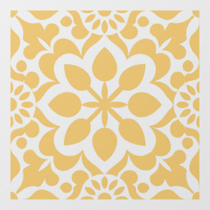 Autocollant Pour Fenêtre Azulejo portugais élégant motif jaune vintage