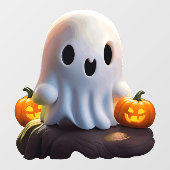 Autocollant Pour Fenêtre Baby Ghost Déplaisant mignon caractère Halloween (Feuille)
