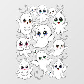 Autocollant Pour Fenêtre Baby Ghosts Éffrayant mignon Halloween humeur (Feuille)