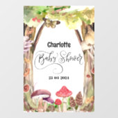 Autocollant Pour Fenêtre baby shower de champignons forêt (Feuille)