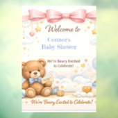 Autocollant Pour Fenêtre Baby Shower Welcome Sign | Pink Elephant Art (Feuille 3)