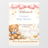 Autocollant Pour Fenêtre Baby Shower Welcome Sign | Pink Elephant Art (Feuille)