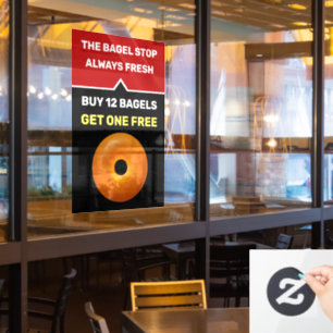 Autocollant Pour Fenêtre Bagel Shop Promotionnels Modèle de fermeture de f