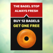 Autocollant Pour Fenêtre Bagel Shop Promotionnels Modèle de fermeture de fe (Feuille 3)
