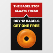 Autocollant Pour Fenêtre Bagel Shop Promotionnels Modèle de fermeture de fe (Feuille)