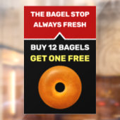 Autocollant Pour Fenêtre Bagel Shop Promotionnels Modèle de fermeture de fe (Feuille 2)