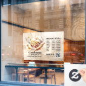 Autocollant Pour Fenêtre Bakery Pastry Chef Baking Catering Opening Hours (Fenêtre de café)