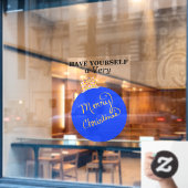 Autocollant Pour Fenêtre Bal Ornement Bleu Joyeux Noël (Fenêtre de café)