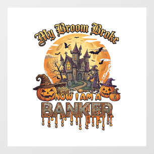 Autocollant Pour Fenêtre Balai Banquier Cassé Maison Hantée Halloween Sorci