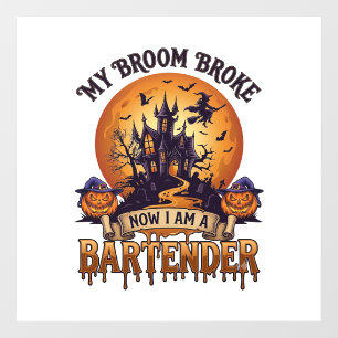 Autocollant Pour Fenêtre Balai Cassa Barman Halloween Maison Hantée Sorci