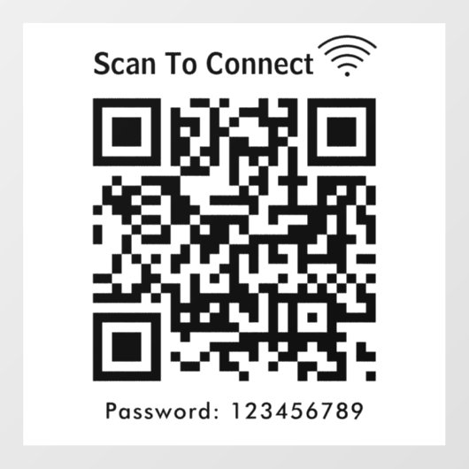 Autocollant Pour Fenêtre Balayage Wifi Pour Connecter Mot De Passe Code Qr  (Feuille)