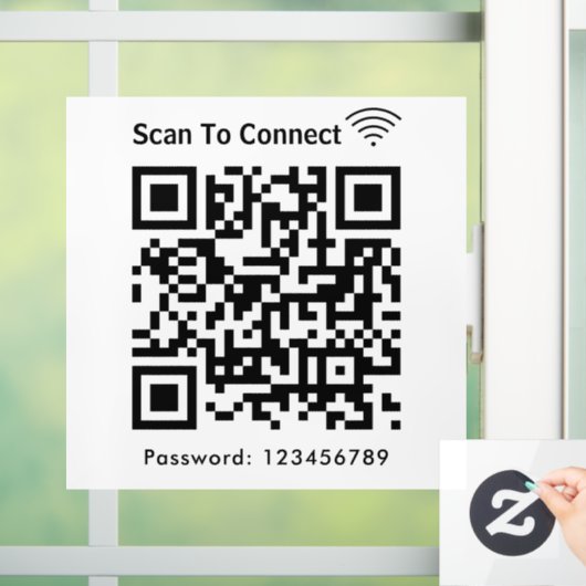 Autocollant Pour Fenêtre Balayage Wifi Pour Connecter Mot De Passe Code Qr  (Maison)