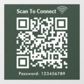 Autocollant Pour Fenêtre Balayage Wifi Pour Connecter Mot De Passe Qr Code  (Feuille)