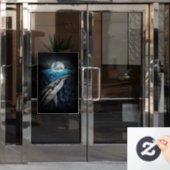 Autocollant Pour Fenêtre Baleine au clair de lune (Porte de bureau)
