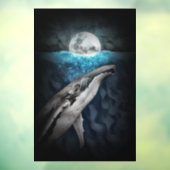 Autocollant Pour Fenêtre Baleine au clair de lune (Feuille 3)