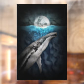 Autocollant Pour Fenêtre Baleine au clair de lune (Feuille 2)
