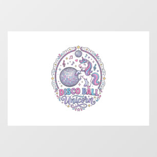 Autocollant Pour Fenêtre Balle Disco Licorne Licorne Impression Ludique à l