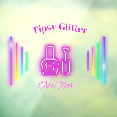 Autocollant Pour Fenêtre Bar de Studio de Manucure Inspiré de la Lumière Né (Feuille 3)