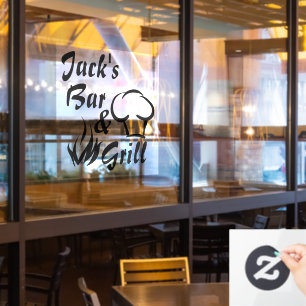Autocollant Pour Fenêtre Bar & Grill Affaires personnalisées