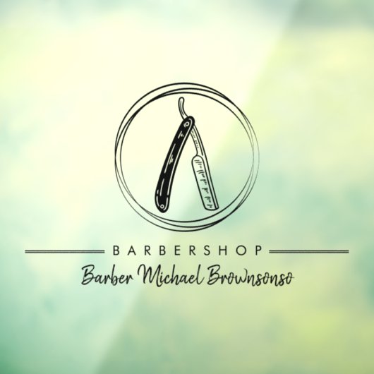 Autocollant Pour Fenêtre Barber Razor Simple Coupe (Feuille 3)