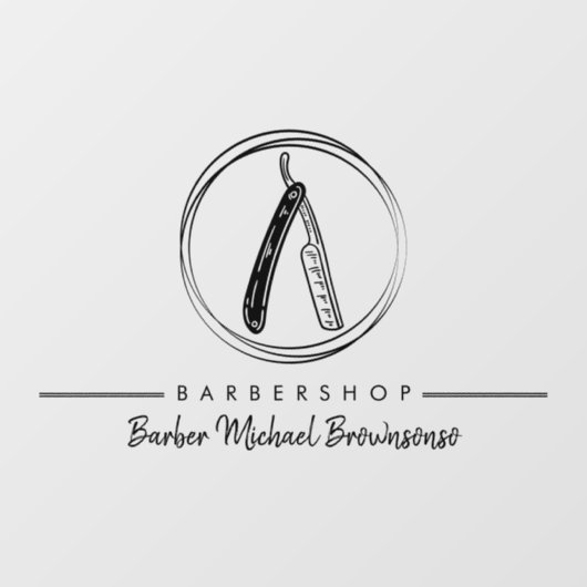 Autocollant Pour Fenêtre Barber Razor Simple Coupe (Feuille)