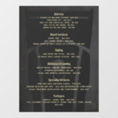 Autocollant Pour Fenêtre Barber Shop Barbershop Tarifs Menu Service (Feuille)