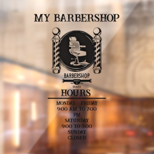 Autocollant Pour Fenêtre Barbershop (Feuille 2)