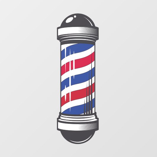 Autocollant Pour Fenêtre Barbershop Barber Pole Customer Awareness (Feuille)