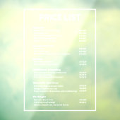 Autocollant Pour Fenêtre Barbershop Barber Shop Tarifs Menu Service (Feuille 3)