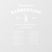 Autocollant Pour Fenêtre Barbershop moderne Barber's Pole Heures Service (Feuille)