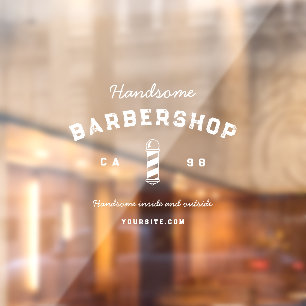 Autocollant Pour Fenêtre Barbier moderne Barber's Pole Hommes coupe-cheveux