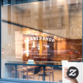 Autocollant Pour Fenêtre Barbier moderne Barber's Pole Hommes coupe-cheveux (Fenêtre de café)