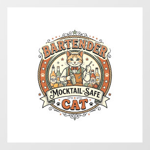 Autocollant Pour Fenêtre Barman Mocktail-Safe Cat Barman Mocktail-Saf