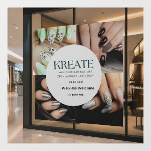 Autocollant Pour Fenêtre Barre à ongles moderne Petite entreprise