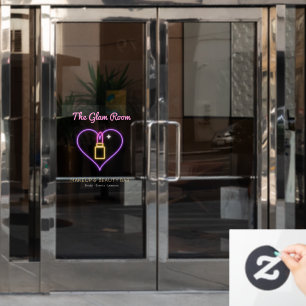 Autocollant Pour Fenêtre Barre de beauté de maquillage rose néon Nom person