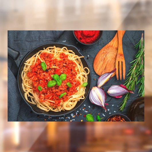 Autocollant Pour Fenêtre Basil de sauce tomate de Spaghetti italien (Feuille 2)
