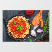 Autocollant Pour Fenêtre Basil de sauce tomate de Spaghetti italien (Feuille)