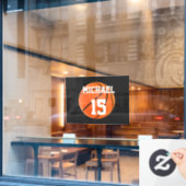 Autocollant Pour Fenêtre Basket-ball Votre nom (Fenêtre de café)