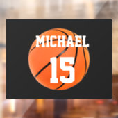 Autocollant Pour Fenêtre Basket-ball Votre nom (Feuille 2)