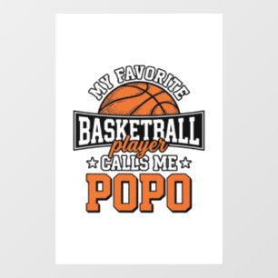 Autocollant Pour Fenêtre Basketball Popo Funny Vintage Sports Design_1