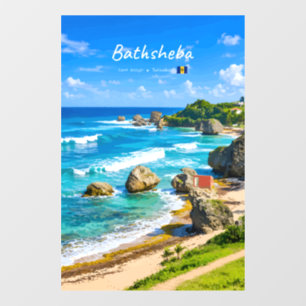Autocollant Pour Fenêtre Bathsheba, Barbade - Côte de plage tropicale