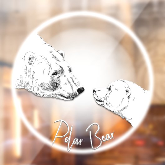 Autocollant Pour Fenêtre Bear Cub Decal Personnalisé Polar Ours Art Fenêtre (Feuille 2)