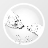 Autocollant Pour Fenêtre Bear Cub Decal Personnalisé Polar Ours Art Fenêtre (Feuille)