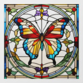 Autocollant Pour Fenêtre Beau Papillon Faux Verre Trait (Feuille)