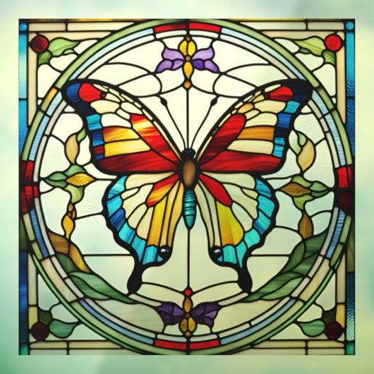Autocollant Pour Fenêtre Beau Papillon Faux Verre Trait (Feuille 3)