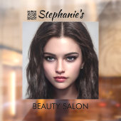 Autocollant Pour Fenêtre Beau Salon de Beauté Fille Cheveux Noir Avec Code (Feuille 2)